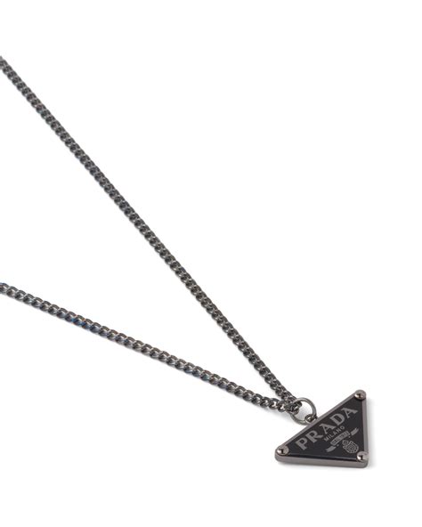 prada symbole pendant necklace|Prada symbol necklace.